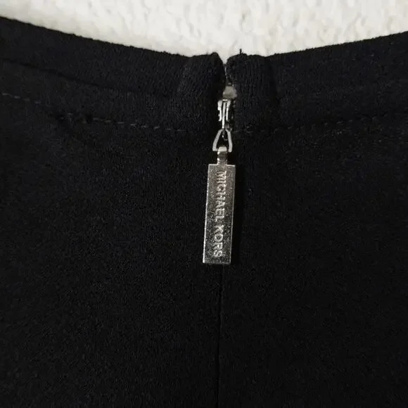 Michael Michael Kors Women’s Black Knit Cocktail Dress Sheer Quiet Luxury Medium - Picture 8 of 10